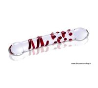 Godemichet en Verre Glass Dildo rouge à picots