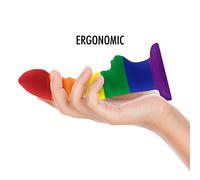 Godemichet Mythology Colby Pride M - Dildo couleur arc-en-ciel ergonomique, Taille 17 cm x 3 cm, Poids 0.210 Kg, Couleur Jaune