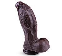 Godemichet noir en silicone 6,7 cm, 17,5 cm petit godemichet anal réaliste avec ventouse, large plug pénis pour la stimulation du point G et de la prostate, adapté aux hommes, femmes et débutants