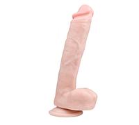 Dildo ventouse avec testicules (26,5 cm) - naturel