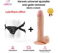 Godemichet Ventouse Harnais Sextoy 22CM Pegging Gode Ceinture Homm Femme Strapon
