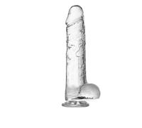 Godes flexibles réalistes de 17,8 cm, avec ventouse pour jouer les mains libres, jouets réalistes pour adultes pour hommes, femmes, couples, jouet sexuel point G, plug anal, prostate - Transparent