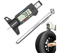 GODESON Jauge de profondeur de profil de pneu numérique UK 0-25,4 mm avec grand écran LCD et mode économie d'énergie et jauge de pression des pneus style stylo 10-50 PSI/0,7-3,5 bar/70-350 kPa pour