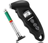 GODESON manometre pression pneu digital 150 PSI 10 Bar avec 4 réglages et jauge profondeur la bande roulement, Accessoire voiture avec LCD rétro-éclairé,adapté aux voitures,camions,bicyclettes,motos