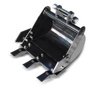 Godet Mini Pelle 380mm, Dents Métal Dur, Tranchée Étroit - Efficace, Acier Alliage Robuste, Usage Construction et Paysagisme