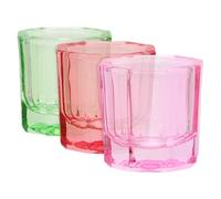 Godets Dappen Octogonaux en Verre pour Ongles, Lot de 3
