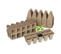 Relaxdays Godets de semis Lot de 24 Papier 5,5×22×8,5 cm Nature pour 240 plants