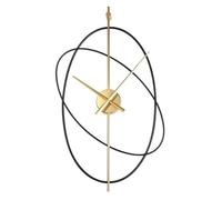 GODFSAHG Grande Horloge Murale créative en métal, décoration de Salon, Horloge Murale silencieuse Simple, Horloge décorative Ovale à Double Anneau (71 x 41 cm)