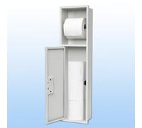 Godgetory Porte-papier toilette encastré - Acier inoxydable 304, noir mat | Gain de place, grande capacité et rangement de salle de bain résistant à l'humidité (blanc)
