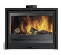 insert modane 85 peint anthracite foyer à bois habillage fonte bûches 70 cm