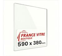 Godin - modèle : Grand-carvin - 590 x 380 x 4 mm - Vitre d’Insert pour cheminée et poêle à Bois - Verre de Rechange Haute température - jusqu'à 800°C