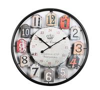 GODNECE Grande horloge murale vintage XXL en métal silencieuse rétro vintage 50 cm