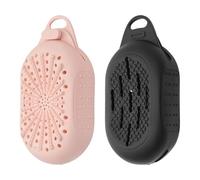 Godneei 2 Pièces Pochette à Savon en Silicone, Porte Voyage, Boite, Sac Filet, pour Savon Solide Corps, Filet Douche Exfoliant, Feuille de Réutilisable Trousse Silicone