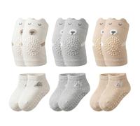Godneei 3 Lot Genouillere Bebe Protege Genoux Chaussettes Antidérapantes