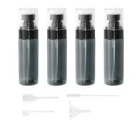 Godneei Lot de 4 Flacons Vides Transparents de 60 ml pour Spray Fin, Idéal pour Alcool, Désinfectant, et Parfums, Contenant de Voyage Pratique Inclut 4 Kit de Transfert