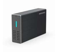 Godo Boîtier de Disque Dur Raid Externe SATA Double Baie de 2,5" USB 3.0 vers 2,5" SATA I/II/III HDDs SSSDs Raid Boîtier Compatible UASP & Max 16 to, Aluminium, Noir