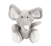 goDog Checkers Elephant Squeaky Plush Dog Toy, Chew Guard Technology - Gray, Large
