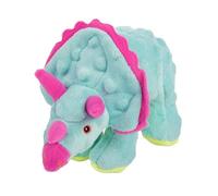 goDog Dinos Frills Jouet en peluche couineur pour chien, technologie de protection contre la mastication - Bleu sarcelle, petit