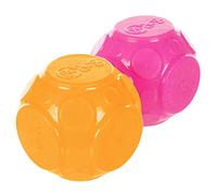 goDog Lot de 2 balles couinantes silencieuses pour Chien - pour mâcheurs légers à modérés - Orange/Rose