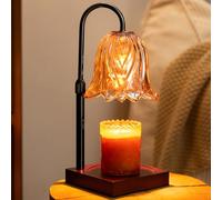 GODONLIF Lampe à réchauffer les bougies, Lampe à bougie dimmable, Hauteur réglable, Minuterie, Réchauffeur de cire décoratif pour la chambre et le salon avec 2 ampoules, Cadeaux pour la fête des mères