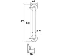 Godonnier - Barre D'appui Laiton Chromé Ø 25 Mm 800mm