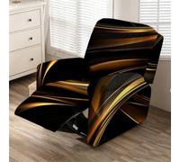 Godot 4 Pièces Moderne Simple Housse de Fauteuil Extensible (Noir Or)