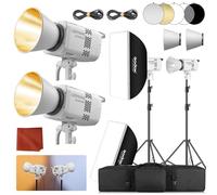 Godox 2-Pack Litemons LE300Bi LE300 Bi Éclairage Continu LED 320W 2800K~6500K 58900 Lux/1m TLCI/CRI≈98 Contrôle Bluetooth 11 Effets FX Monture Bowens Éclairage Vidéo pour Youtube Photographie（Blanc）