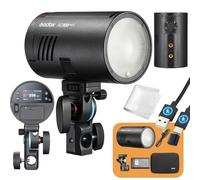 Godox AD100 Pro II Flash de Poche 100Ws, AD100PRO II TTL 2,4 GHz Flash, HSS 1/8000s, Zoom 28-85 mm, 490 Éclairs, Batterie 3300 mAh, Recharge USB-C