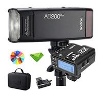 Godox Ad200 Pro Ad200Pro 200Ws W/X2T-F Flash Trigger for Fuji Gn52 2.4G 1/8000 HSS, 500 Full Power Flashes, 0.01-1.8S Recycling, 2900Mah Battery, Bare Bulb/Fresnel Flash Head Pocket Flash Monolight