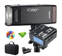 Godox Ad200 Pro Ad200Pro 200Ws W/X2T-N Flash Trigger for Nikon 2.4G 1/8000 HSS, 500 Full Power Flashes, 0.01-1.8S Recycling, 2900Mah Battery, Bare Bulb/Fresnel Flash Head Pocket Flash Monolight
