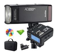 Godox Ad200 Pro Ad200Pro 200Ws W/X2T-O Flash Trigger for Olympus 2.4G 1/8000 HSS, 500 Full Power Flashes, 0.01-1.8S Recycling, 2900Mah Battery, Bare Bulb/Fresnel Flash Head Pocket Flash Monolight