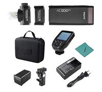 Godox AD200 Pro AD200Pro Flash Portable TTL sans Fil avec Tête Flash Interchangeable (Speedlite/Ampoule Nue) GN52 GN60 1 / 8000s HSS 200W avec Émetteur Déclencheur Flash E-TTL II Xpro-C pour Canon EOS