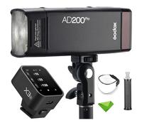 GODOX AD200 Pro AD200Pro+X3-N Déclencheur, Flash stroboscopique 200 WS 2,4 G, 1/8000 HSS, 500 flashs Pleine Puissance, Recyclage 0,01-1,8 s, Batterie 2900 mAh, Ampoule Nue/Speedlite