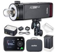 Godox AD200Pro II, One-Tap Sync X3, Têtes Flash Optimisées, LED Modélisation BiColor, Indicateur Groupe Couleur, Puissance 1/512 à 1/1