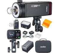 GODOX AD200Pro ll Flash de Poche TTL 2.4G 200Ws 1/8000s HSS 1/512 Pleine Puissance, Version Mise à Niveau à Deux Têtes, Indicateur de Groupe de Couleurs, Flash de Poche GODOX pour Caméra C, N, S, O, P