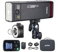 Godox AD200ProII AD200 Pro II Pocket Flash, 200Ws Flash avec Modeling Lampe | Écran Couleur, Support 500 Fois Flashs Puissant, 1/8000s HSS 2.4G TTL Speedlite Outdoor Strobe