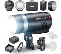 Godox AD300Pro II Flash Outdoor 300Ws, AD300Pro II HSS 1/8000s, 16 Groupes de Couleurs, LED Bi-Couleur 12W, Puissance 1/512-1/1, Recyclage 0,01-1,5s, Jusqu’à 350 Éclairs Pleine Puissance
