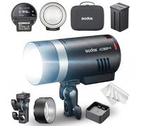 Godox AD300Pro II Flash Outdoor 300Ws, AD300Pro II HSS 1/8000s, 16 Groupes de Couleurs, LED Bi-Couleur 12W, Puissance 1/512-1/1, Recyclage 0,01-1,5s, Jusqu’à 350 Éclairs Pleine Puissance