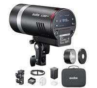 Godox AD300ProII Flash d'extérieur 300 W 2,4 G TTL Temps de recharge 0,01 s à 1,5 s, HSS 1/8000 s, 16 groupes de couleurs, 350 flashs à pleine puissance avec 12 W bi-couleur (2800 K-6000 K), lampe de
