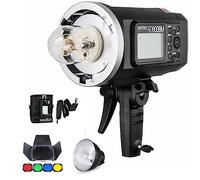 Godox AD600BM Bowens Mount 600Ws GN87 HSS Lampe stroboscopique extérieure avec sans Fil 2,4 G, Batterie 8700 mAh, avec Porte de Grange Godox BD-04 et Sac Flash Godox PB-600