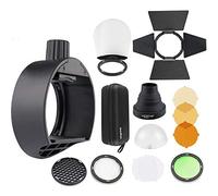 Godox AK-R1 Kit d'accessoires pour tête Ronde S-R1 Adaptateur de tête Flash pour Godox V860II TT685 TT600 Flash de caméra + Diffuseur NAMVO