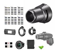 Godox AK-R21 Kit avec Accessoire de Projection AK-S pour Godox V1 AD200 Pro Flash à tête Ronde pour Godox V860II V860III V850 TT685 TT350 avec Adaptateur Godox AK-R25 pour tête de Fresnel