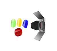 Godox BD-10 Barn Door Kit de porte pour AD300Pro et AD300 Pro II - 4 voies - Avec filtres de couleur (rouge/vert/bleu/jaune) et diffuseur