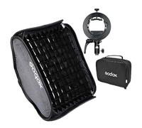 Godox Boîte à lumière Universelle Pliable 80 cm x 80 cm avec Grille nid d'abeille + Support S2 Speedlite pour Godox V1 Series, AD200Pro, AD200, AD400Pro, V860II Series, TT350 Series Flash Speedlite