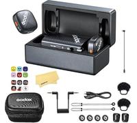 GODOX Cube-C Kit2 Système Microphone sans Fil 2.4GHz,Autonomie 40h,Audio Résolution 48 kHz/24 Bits,Transmission 300m,Compatible avec Appareils Photo,Téléphones Portables,Tablettes Ordinateurs