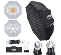 Godox EazyFlow Bty 85S Bol Beauté 85cm Argent, Bowens, Grille et diffuseur | Modificateur pliable à double réflexion pour une lumière sculptée et des catchlights ronds en portrait, mode et gros plan