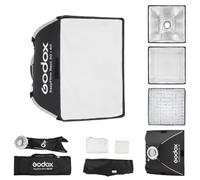 Godox EazyFlow Rect Boîte à lumière carrée 40 × 40 cm avec diffuseur/grille | Boîte à lumière portable avec support à changement rapide Bowens pour lumières vidéo LED et flashs