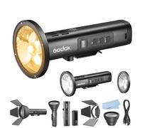 Godox FL15Bi Kit Lampe Vidéo LED de Poche avec Réflecteur Zoom LM-L5, Lumière Photo Portable Bi-Color 2800K-6500K, Faisceau Spot 5°, Rechargeable pour Studio et Extérieur