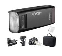 Godox Flash de Poche AD200 Pro, 200Ws 2.4G 1/8000 HSS, 500 éclairs à Pleine Puissance, 0.01-2.1 Recyclage, 2900mAh Batterie Lithium-ION, Deux têtes incluses Flash Cobra ou de Studio