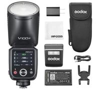 Godox Flash V100-N TTL 100 W pour Nikon, 2,4 G sans fil à tête ronde avec flash externe SU-1, HSS 1/8000s 2980 mAh, batterie au lithium Godox V1Pro N
